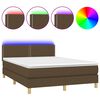 vidaXL barna sz&ouml;vet rug&oacute;s &eacute;s LED-es &aacute;gy matraccal 140x200 cm