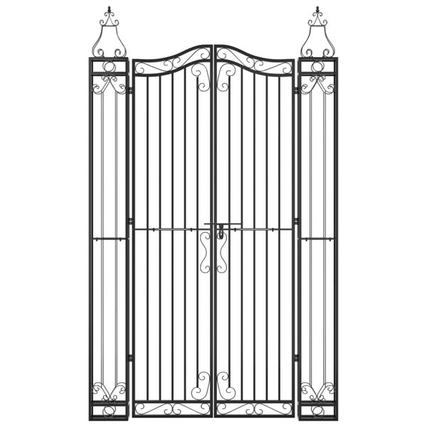 vidaXL fekete kovácsoltvas kertkapu 121 x 8 x 200 cm
