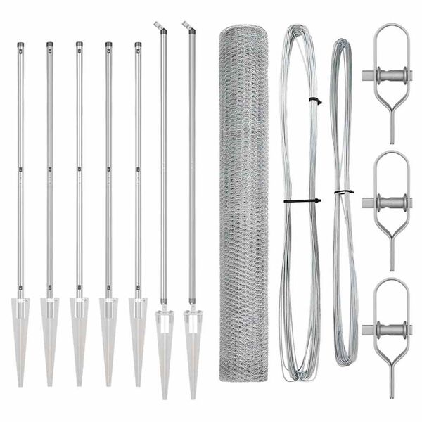 vidaXL Ker&iacute;t&eacute;soszlop Ez&uuml;st 10 x 1,4 m (13 mm h&aacute;l&oacute;) Ac&eacute;l