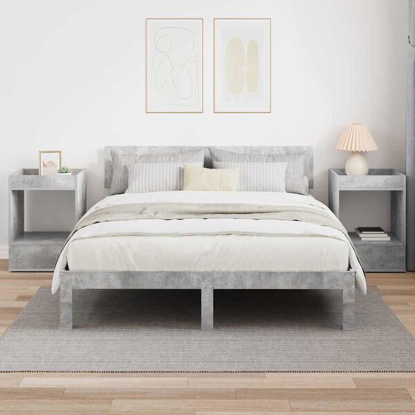 vidaXL V&eacute;gasztal 2 pcs Beton Sz&uuml;rke 40 x 40 x 56 cm Faanyag