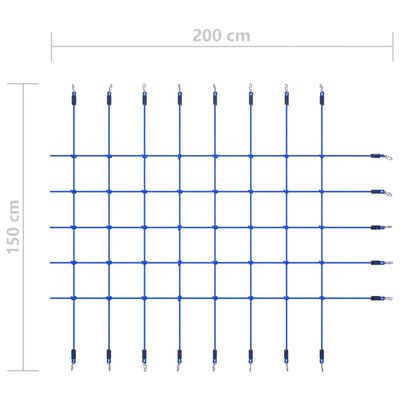 vidaXL kék mászóháló 200 x 150 cm