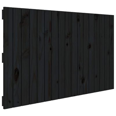 vidaXL fekete tömör fenyőfa fali fejtámla 108 x 3 x 60 cm