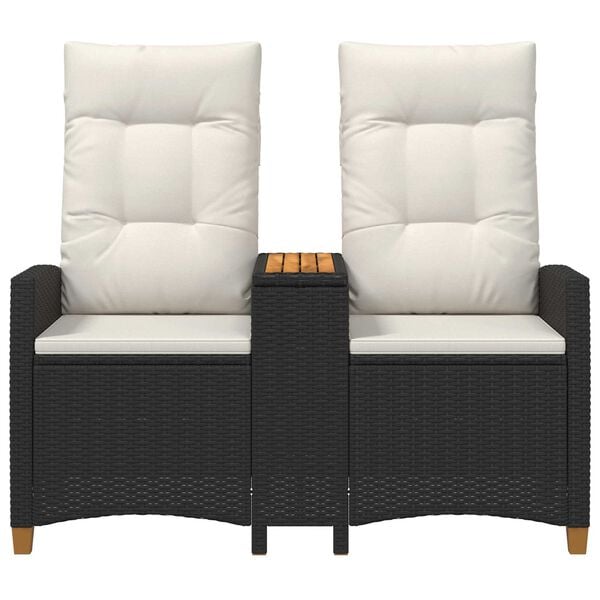 vidaXL D&ouml;nthető pad asztallal Fekete &eacute;s kr&eacute;mfeh&eacute;r 126 x 65 x 112 cm