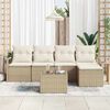 vidaXL Kanap&eacute; Szett p&aacute;rn&aacute;val t&aacute;rol&oacute;val 6 pcs Beige &eacute;s kr&eacute;m polirattan