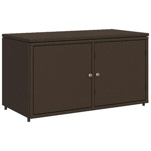 vidaXL barna polyrattan kerti t&aacute;rol&oacute;szekr&eacute;ny 110 x 55 x 60,5 cm