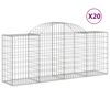 vidaXL 20 db &iacute;ves horganyzott vas gabion kos&aacute;r 200x50x80/100 cm