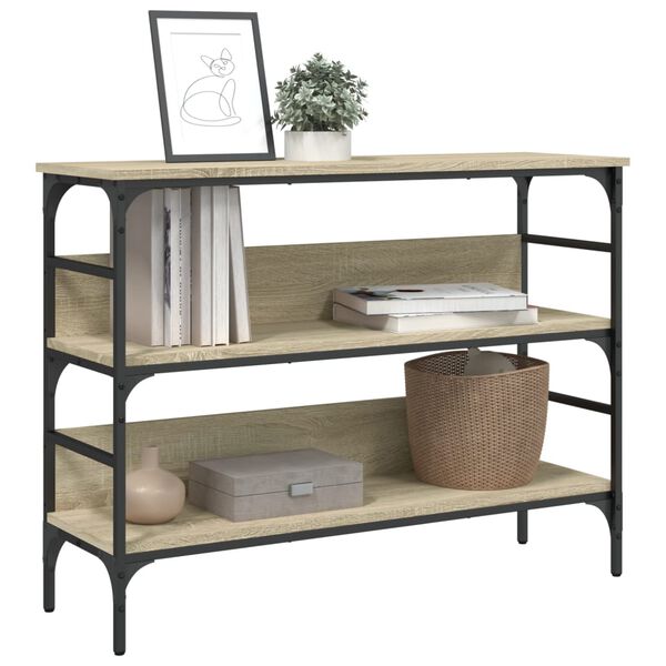 vidaXL sonoma t&ouml;lgy sz&iacute;nű szerelt fa doh&aacute;nyz&oacute;asztal 100x32x75 cm