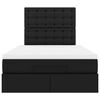 vidaXL Ottomán ágykeret matraccal Fekete 120x190 cm műbőrrel