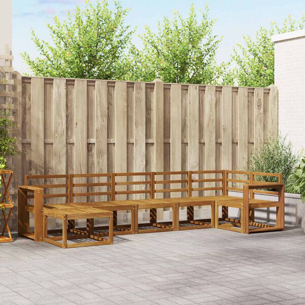 vidaXL K&uuml;lt&eacute;ri kanap&eacute; szett 7 pcs Term&eacute;szetes T&ouml;m&ouml;r Ak&aacute;cfa