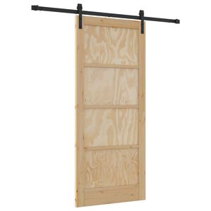 vidaXL Cs&uacute;sz&oacute; ajt&oacute; 86 x 198,5 cm T&ouml;m&ouml;r Fenyőfa Term&eacute;szetes &eacute;s Fekete