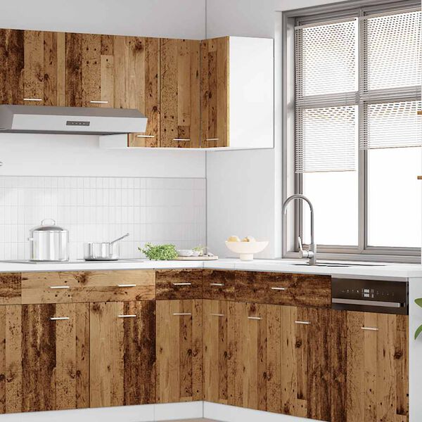 vidaXL &ldquo;Lyon&rdquo; antik fa szerelt fa f&uuml;ggő sarokszekr&eacute;ny 57 x 57 x 60 cm