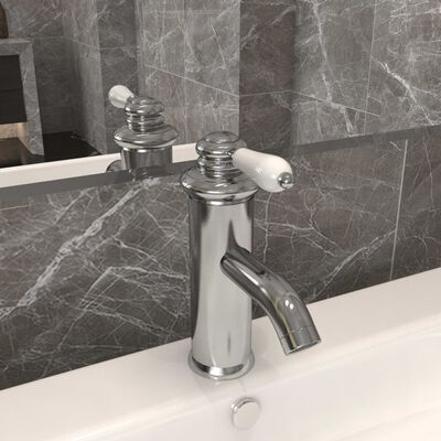 vidaXL ezüst fürdőszobai mosdócsaptelep 130 x 180 mm