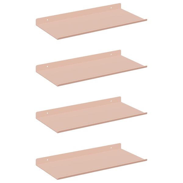 vidaXL Lebegő polc 4 pcs R&oacute;zsasz&iacute;n 40 x 18 x 2,5 cm Ac&eacute;l