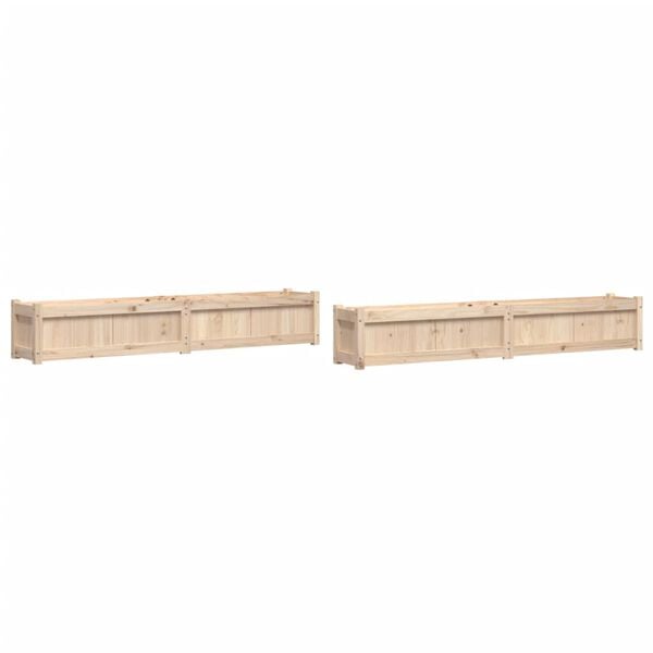 vidaXL 2 db tömör fenyőfa virágláda