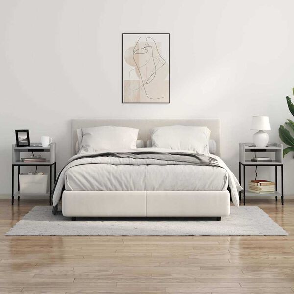 vidaXL &Eacute;jjeliszekr&eacute;ny 2 pcs Sz&uuml;rke Sonoma 40 x 40 x 61 cm Faanyag