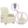 vidaXL krémfehér műbőr felállást segítő masszázsfotel