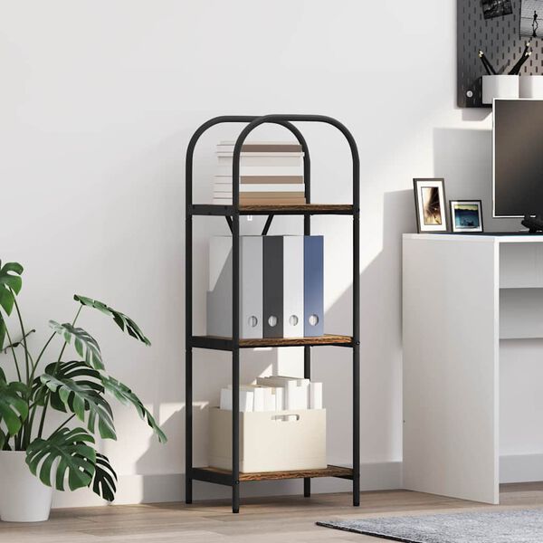 vidaXL K&ouml;nyvespolc F&uuml;st&ouml;lt t&ouml;lgy 40 x 30 x 109 cm Faanyag