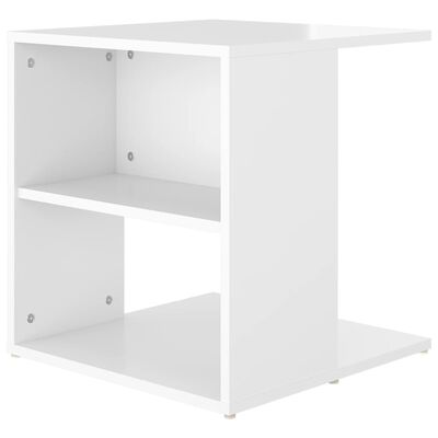 vidaXL magasfényű fehér forgácslap kisasztal 45 x 45 x 48 cm