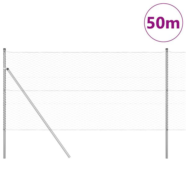 vidaXL Ker&iacute;t&eacute;soszlop Ez&uuml;st 50 x 1,4 m (36 mm r&aacute;csos) Ac&eacute;l