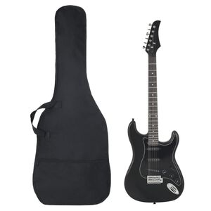 vidaXL fekete elektromos git&aacute;r kezdőknek tokkal 4/4 39"