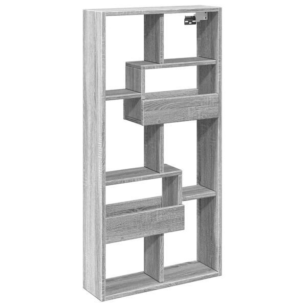 vidaXL szürke sonoma színű szerelt fa faliszekrény 50 x 15 x 100 cm