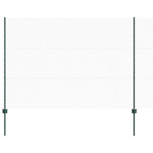 vidaXL Hatsz&ouml;gletű ker&iacute;t&eacute;s oszlopokkal 25 x 1,5 m PVC-bevonatos ac&eacute;l