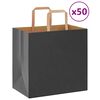 vidaXL 50 db fekete pap&iacute;rzacsk&oacute;k foganty&uacute;kkal 26x17x25 cm