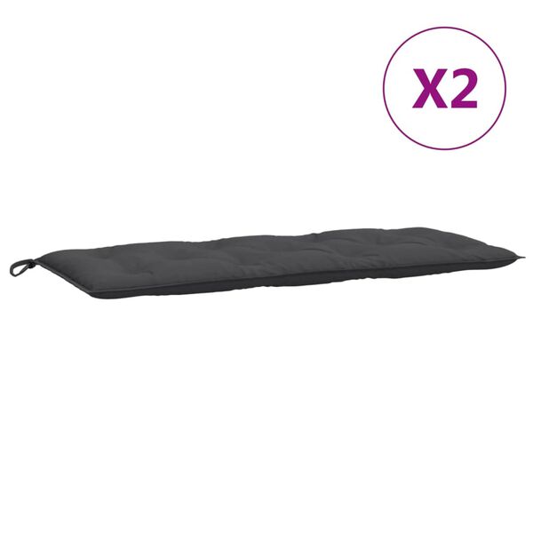 vidaXL 2 db melange antracitszürke szövet kerti padpárna 120x50x7 cm