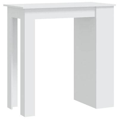 vidaXL fehér forgácslap bárasztal tárolórekesszel 102 x 50 x 103,5 cm