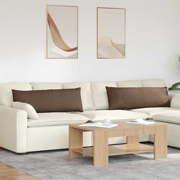 vidaXL Kanapé párnák 2 pcs Barna 120 x 40 cm szövet