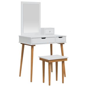 vidaXL Sminkasztal K&eacute;szlet FAUSKE 4 db Feh&eacute;r 76 x 50 x 143 cm