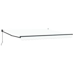 vidaXL Beh&uacute;zhat&oacute; napellenző Feh&eacute;r 400 &times; 300 cm Pamut &eacute;s Alum&iacute;nium