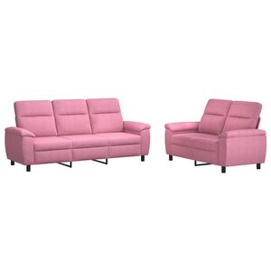 vidaXL Kanap&eacute; Szett 2 pcs R&oacute;zsasz&iacute;n Sz&ouml;vet