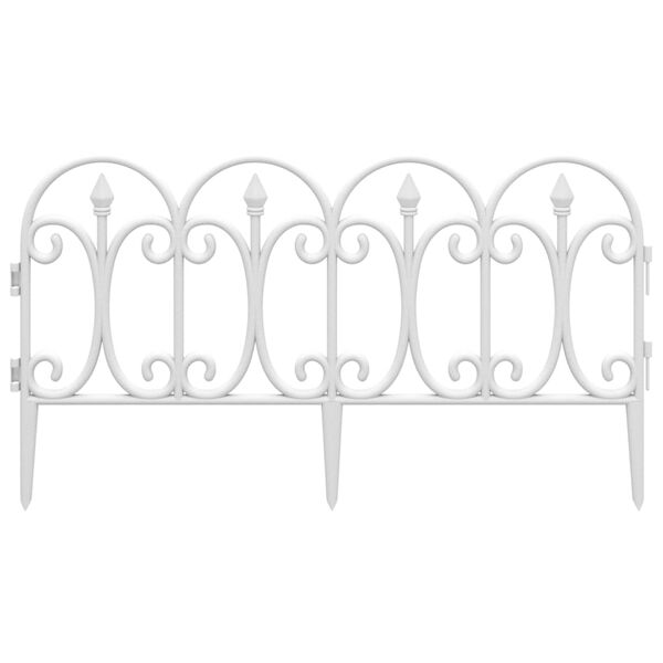 vidaXL 17 db fehér polipropilén gyepszegély 10 m