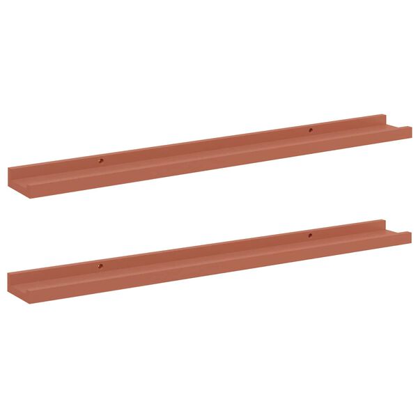 vidaXL Falpolc polcokkal t&aacute;rol&oacute;val 2 pcs Piros 80 x 9 x 3 cm Faanyag