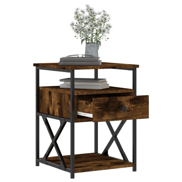 vidaXL f&uuml;st&ouml;s t&ouml;lgy sz&iacute;nű szerelt fa &eacute;jjeliszekr&eacute;ny 40x42x55 cm