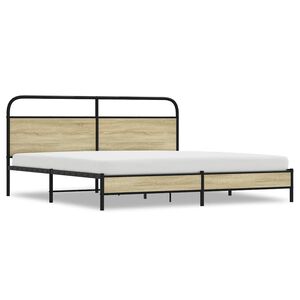 vidaXL sonoma t&ouml;lgy sz&iacute;nű f&eacute;m &aacute;gykeret matrac n&eacute;lk&uuml;l 180 x 200 cm