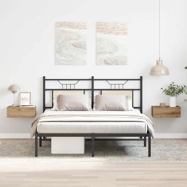 vidaXL 2 db szerelt fa lebegő &eacute;jjeliszekr&eacute;nyek 40x32x15 cm