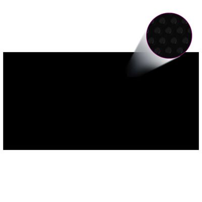 vidaXL fekete és kék napelemes lebegő PE medencefólia 732 x 366 cm