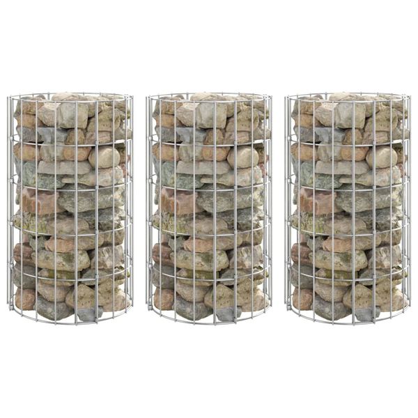 vidaXL 3 db kör alakú horganyzott acél gabion magaságyás Ø30 x 50 cm