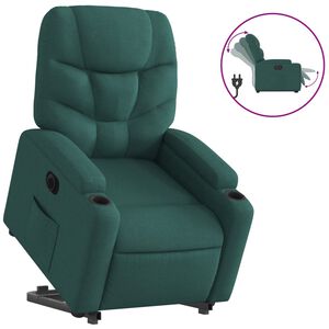 vidaXL elektromos fel&aacute;ll&aacute;st seg&iacute;tő s&ouml;t&eacute;tz&ouml;ld sz&ouml;vet d&ouml;nthető fotel