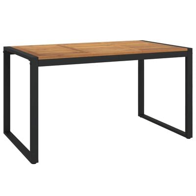 vidaXL tömör akácfa kerti asztal U-alakú lábakkal 140 x 80 x 75 cm