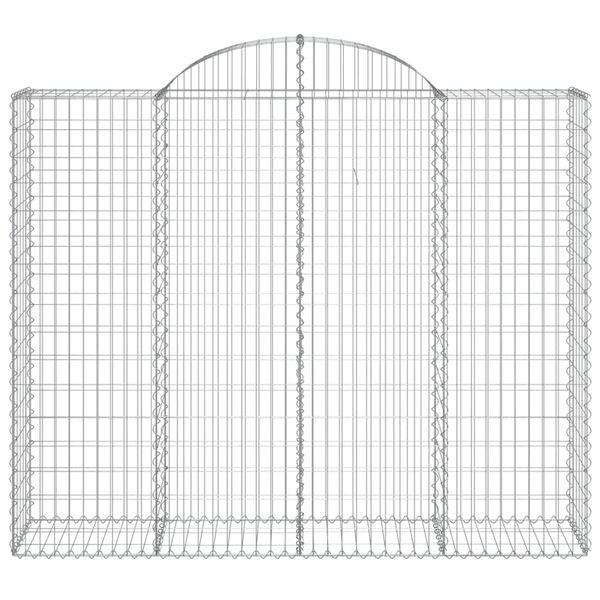 vidaXL 30 db íves horganyzott vas gabion kosár 200x50x160/180 cm