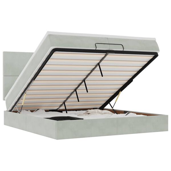 vidaXL Ottom&aacute;n &aacute;gykeret matracokkal vil&aacute;gossz&uuml;rke 200x200cm b&aacute;rsony