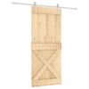 vidaXL Cs&uacute;sz&oacute; ajt&oacute; Term&eacute;szetes &eacute;s Feh&eacute;r 90 x 210 cm Szil&aacute;rd Fenyőfa