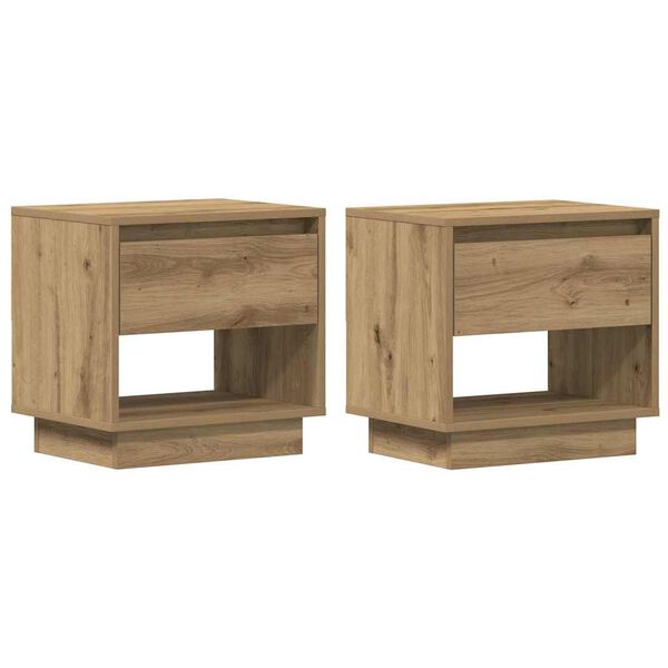 vidaXL &Eacute;jjeliszekr&eacute;ny 2 pcs Artisan t&ouml;lgy 45 x 34 x 44 cm Faanyag