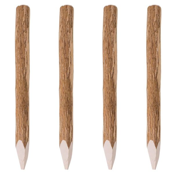 vidaXL 4 db kihegyezett mogyor&oacute;fa ker&iacute;t&eacute;soszlop 90 cm