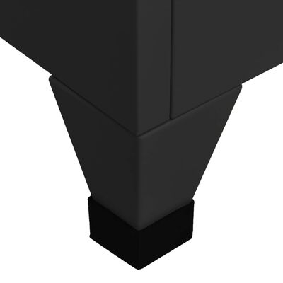 vidaXL fekete acél zárható szekrény 38 x 45 x 180 cm