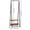 vidaXL Ruhafogó polcokkal Fekete 60 x 45 x 180 cm Tömör akácfa