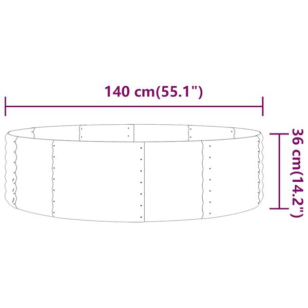 vidaXL z&ouml;ld horganyzott ac&eacute;l kerti magas&aacute;gy&aacute;s 140x140x36 cm